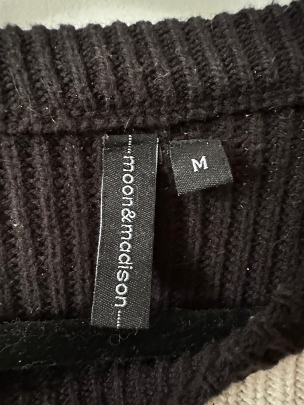 moon & madison Colorblock Crewneck Sweater in Black, Cream, Yellow & Red - Picture 2 of 5
